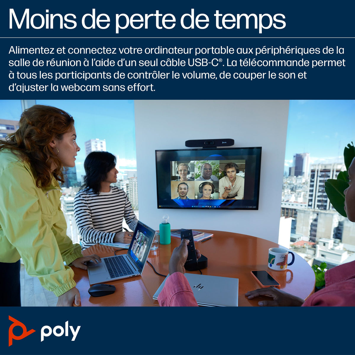 HP Poly Studio R30 USB Video Bar Gris 3840 x 2160 pixels
