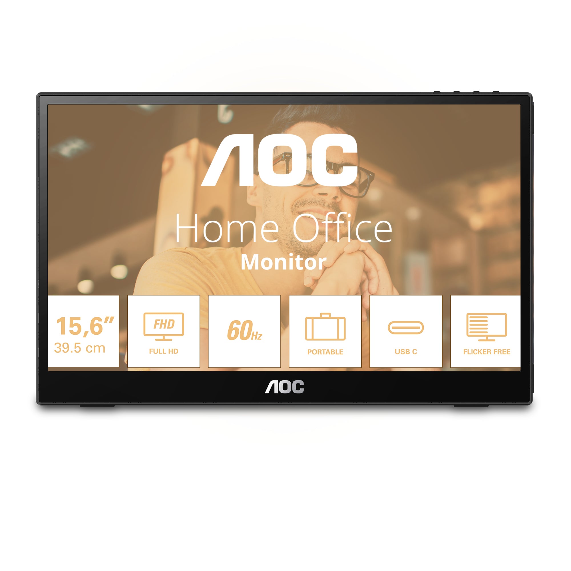 AOC 16T3EA 15.6p IPS 1920x1080 Monitor 4ms 16.9 USB Black/Grey