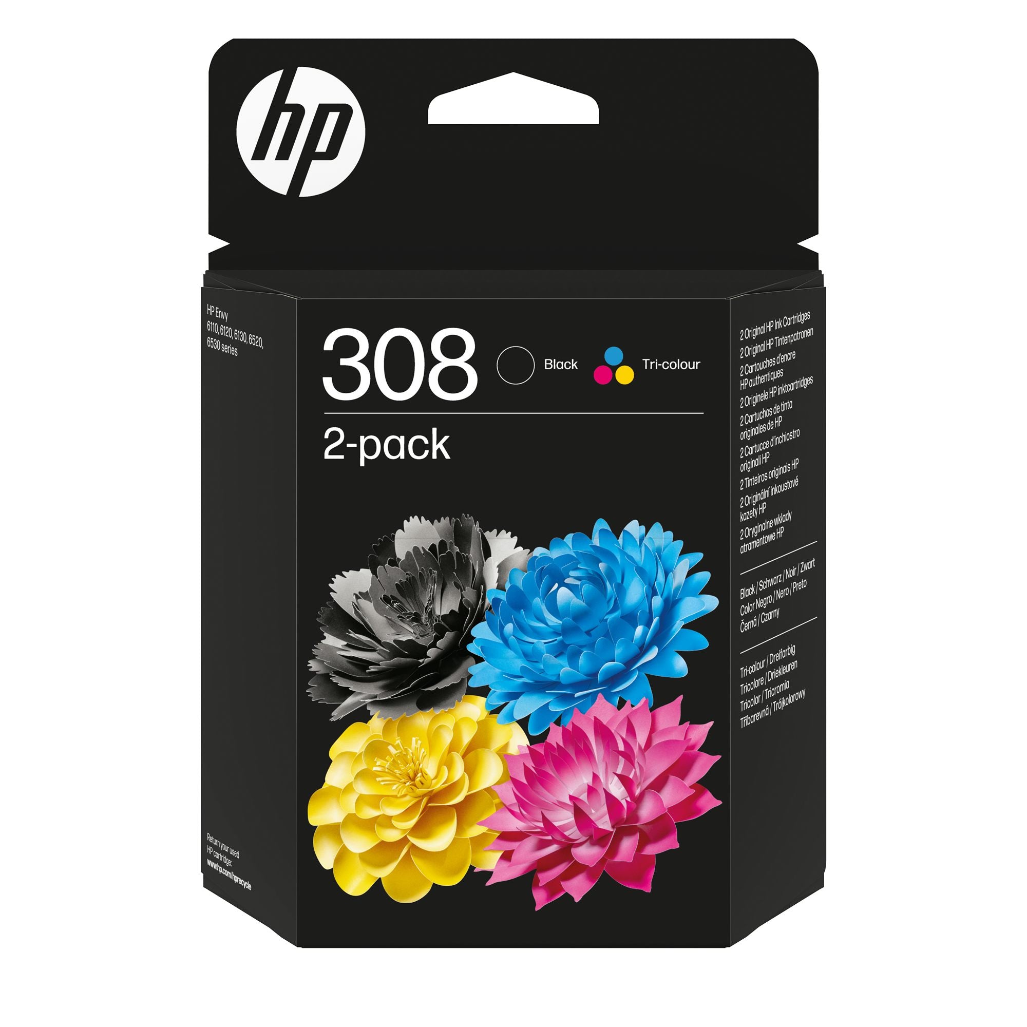 HP 308 Black/Tri-Color Ink Cartridge Combo 2-Pack