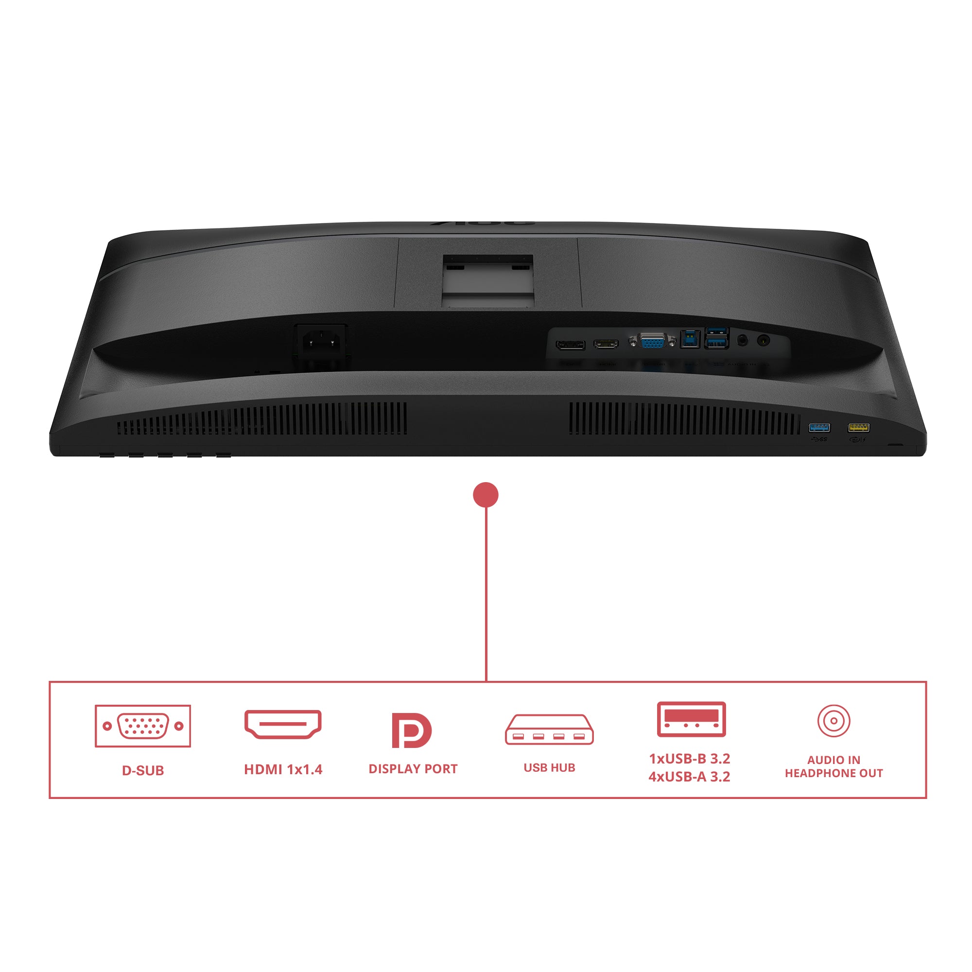 AOC 24E4U - Écran LED - 24"- 1920x 1080 Full HD  @ 120 Hz - IPS - 300 cd/m² - 1500:1 - 4 ms - HDMI, VG DP , HP, HAS garantie 5 ans