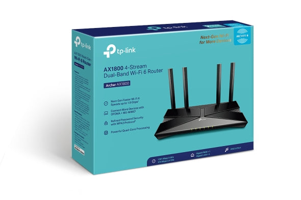 TP-Link Archer AX1800 routeur sans fil Gigabit Ethernet Bi-bande (2,4 GHz / 5 GHz) Noir
