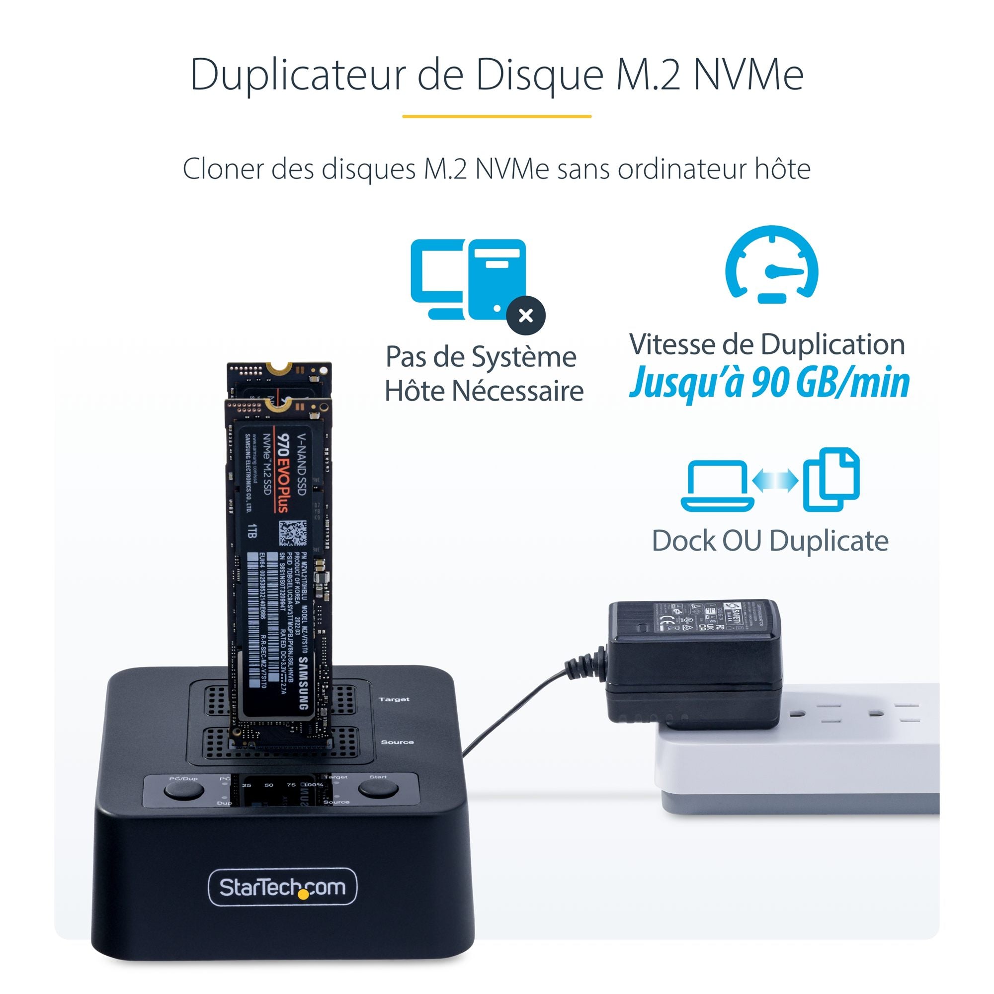 1:1 M.2 NVMe Drive Duplicator Dock