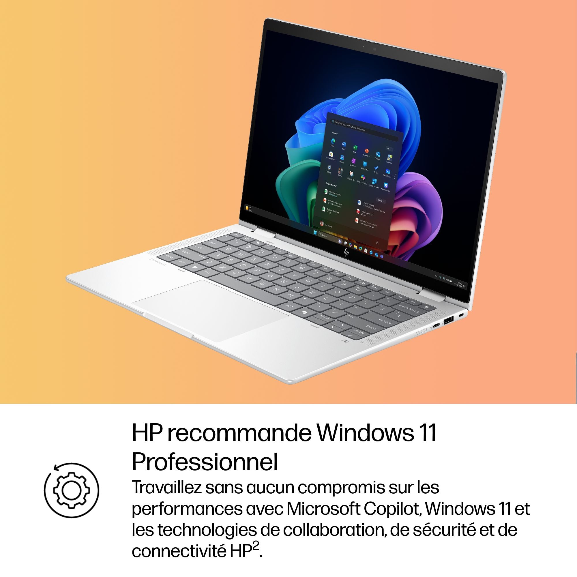 HP EliteBook X Flip IA Nouvelle génération Intel Core Ultra 7 258V 14p WUXGA 32Go 1To SSD UMA W11P Copilot + PC 3/3/0
