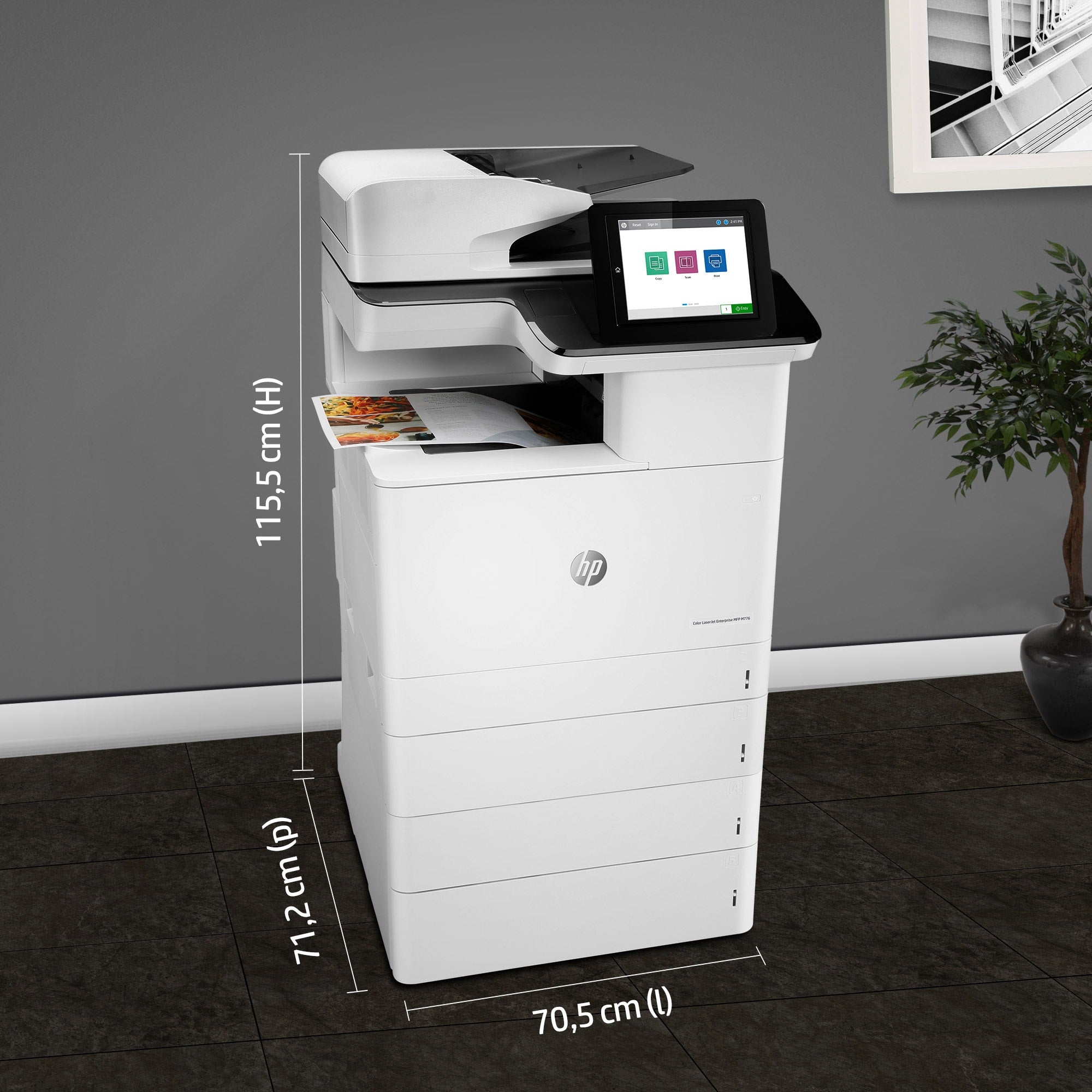 HP Color LaserJet Enterprise MFP M776dn MFP colour laser 297x864mm A3 46ppmcopy 46ppmprint 650 sheets USB 2.0 LAN Wi-Fi