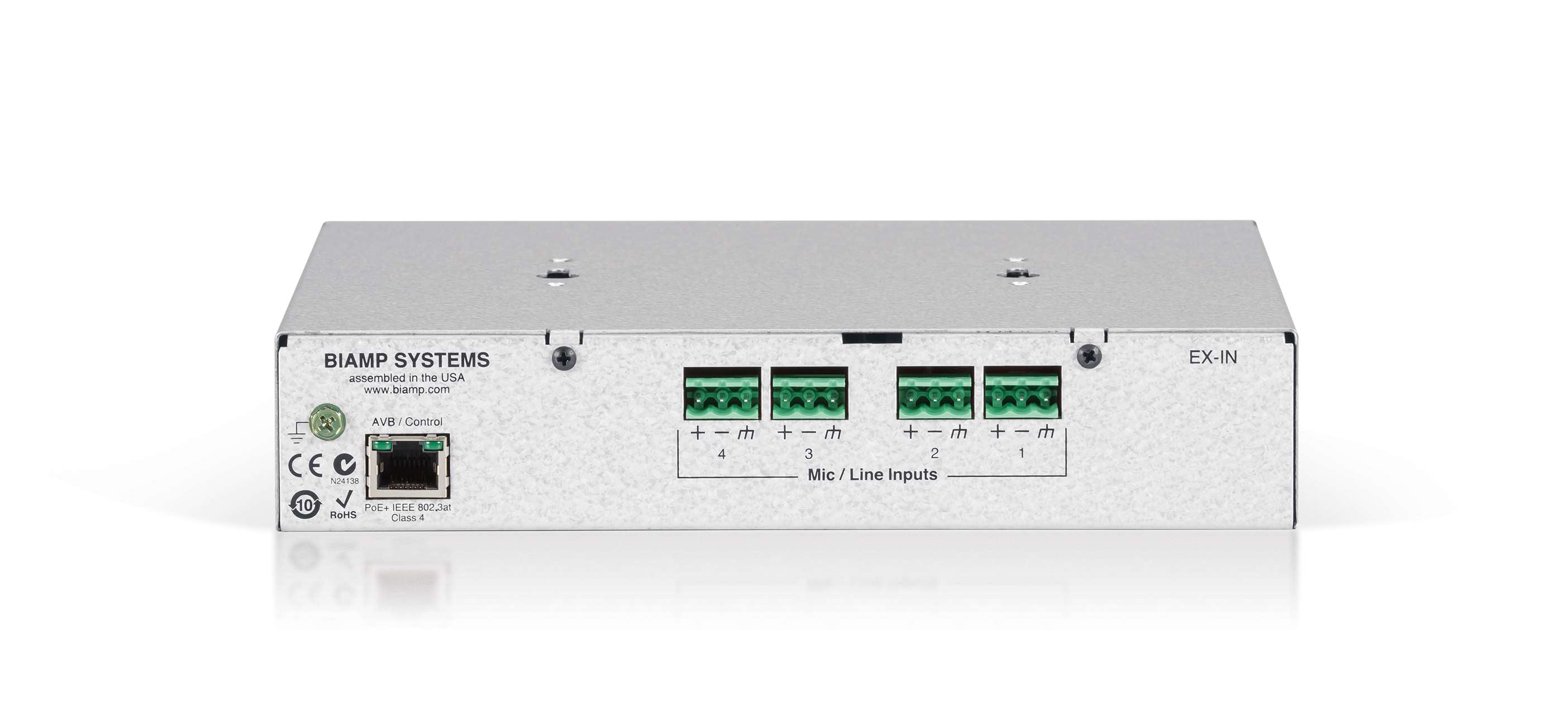 Biamp Tesira 4 channel mic/line input expander PoE+