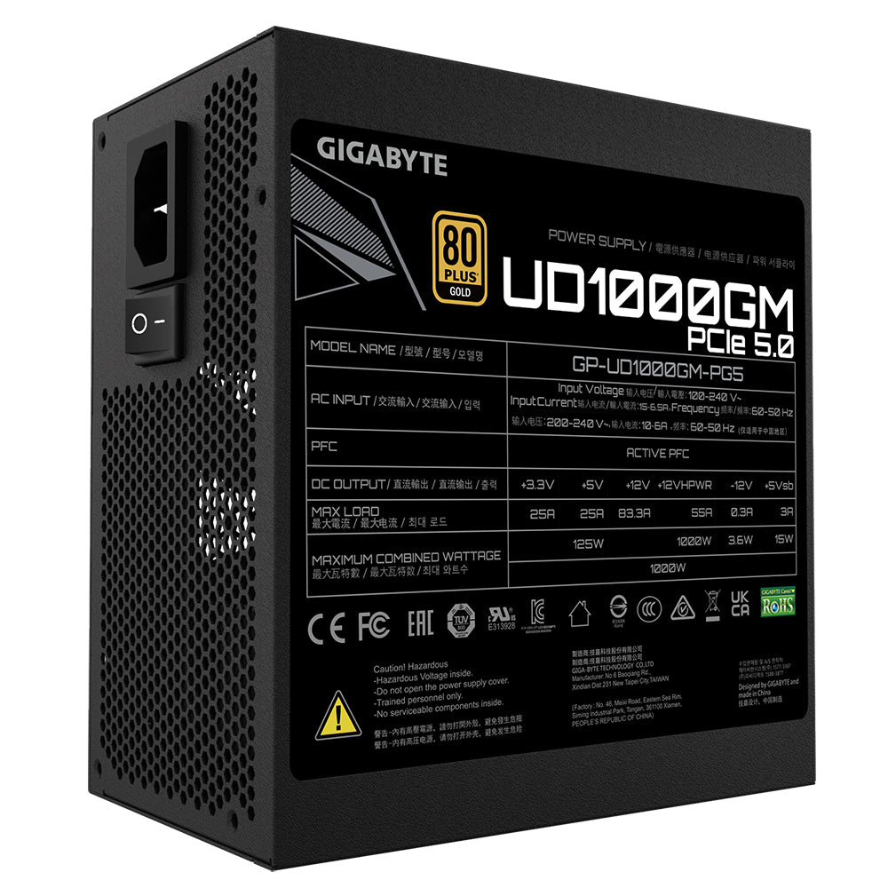 GIGABYTE UD1000GM PG5 V2 unité d'alimentation d'énergie 1000 W 20+4 pin ATX Noir
