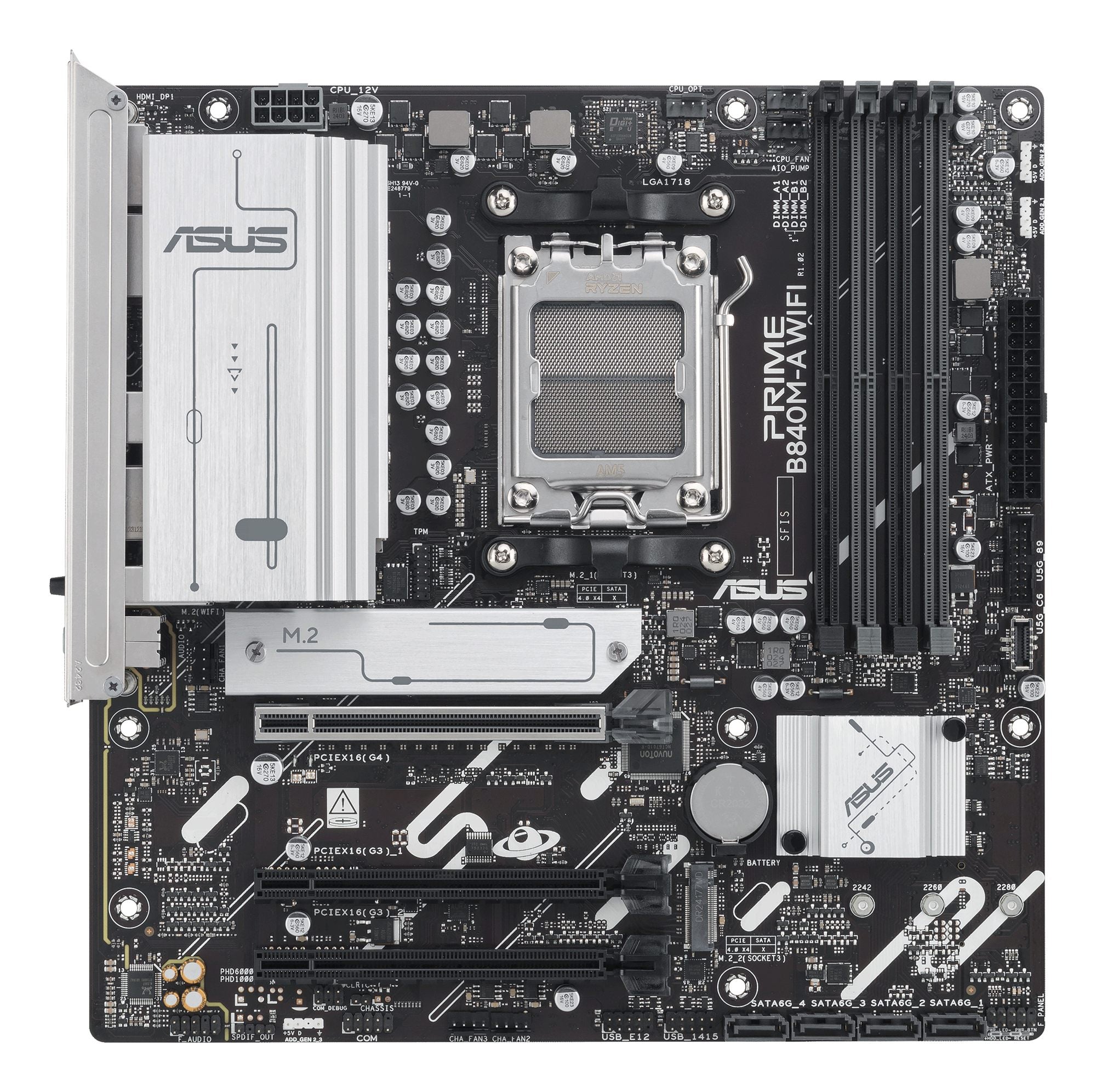 ASUS PRIME B840M-A WIFI AM5 DDR5 micro ATX MB 1xHDMI 2xDP 3xM.2 4xSATA
