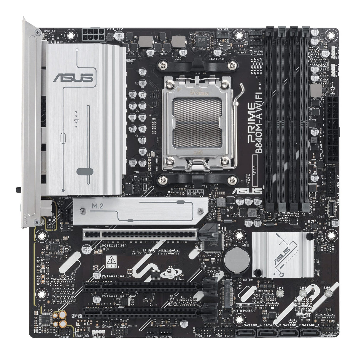 ASUS PRIME B840M-A WIFI AM5 DDR5 micro ATX MB 1xHDMI 2xDP 3xM.2 4xSATA