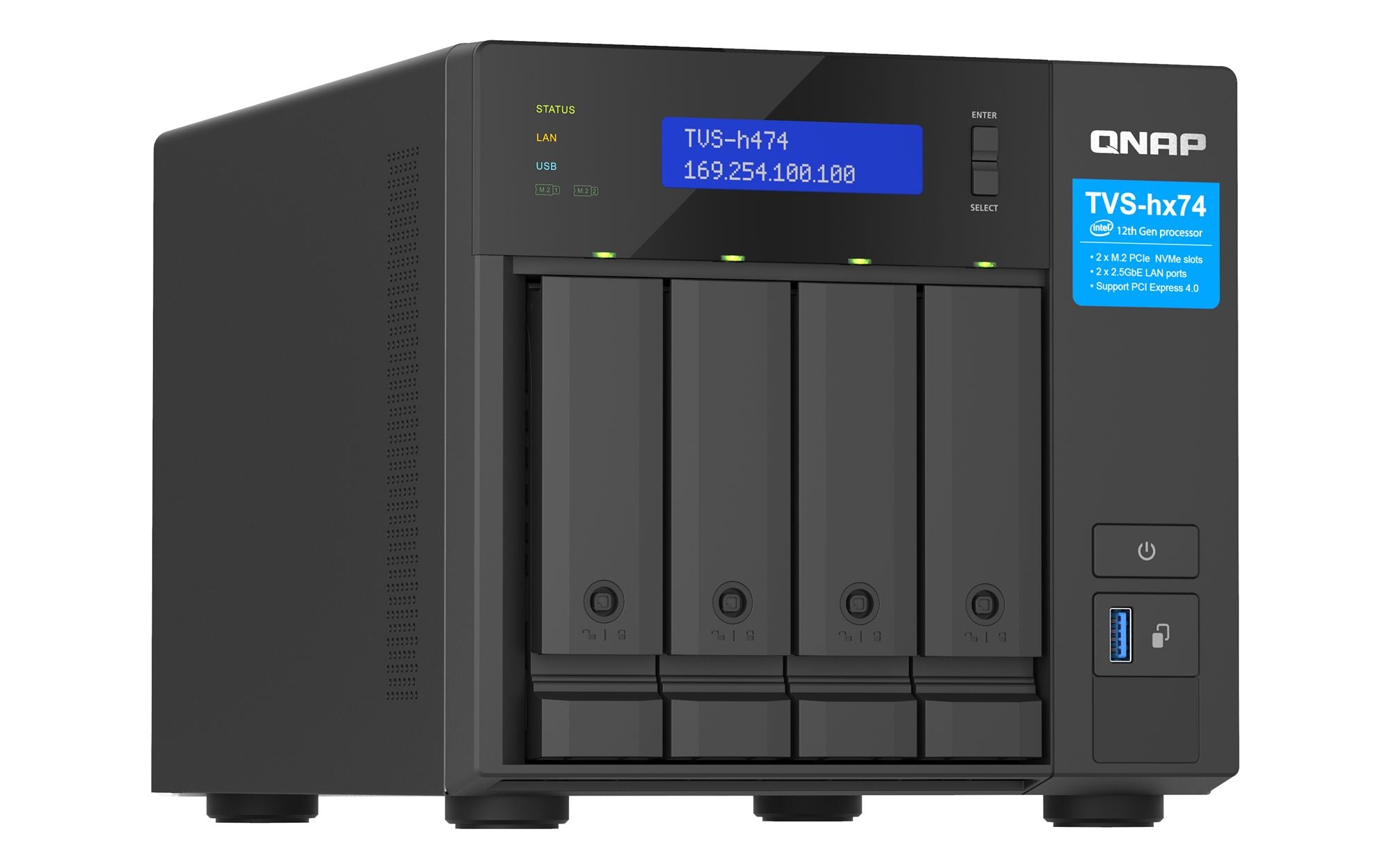 4-bay QuTS hero NAS Intel Core i3-12100