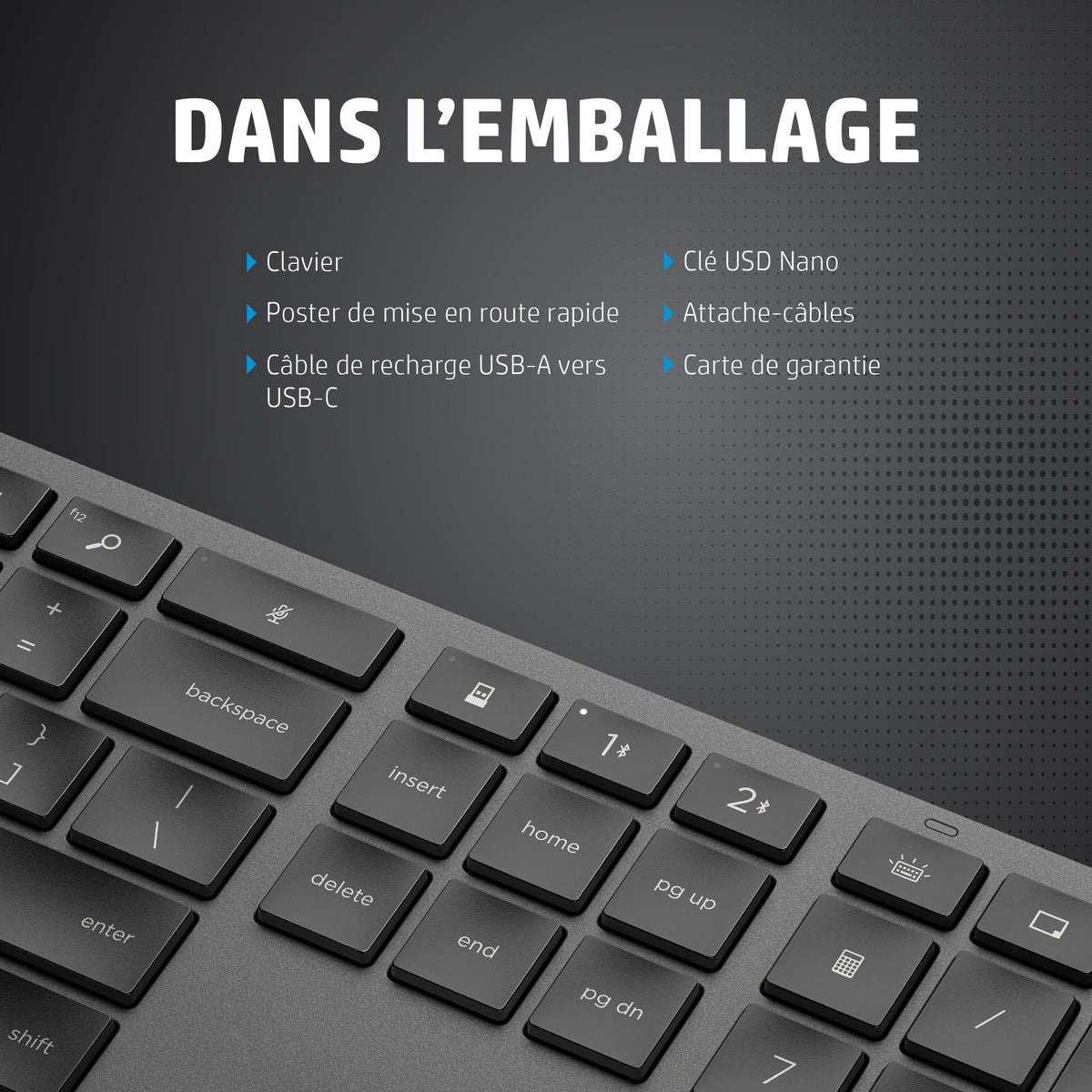 HP 975 USB+BT Dual-Mode Wireless Keyboard-FR