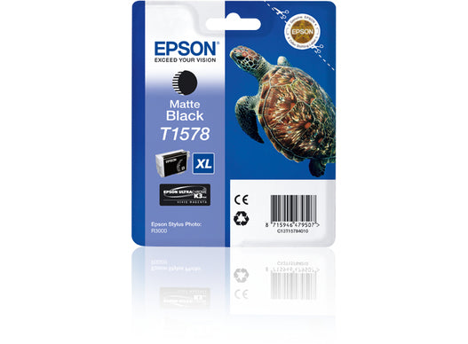 EPSON T1578 ink cartridge matte black standard capacity 1-pack blister without alarm