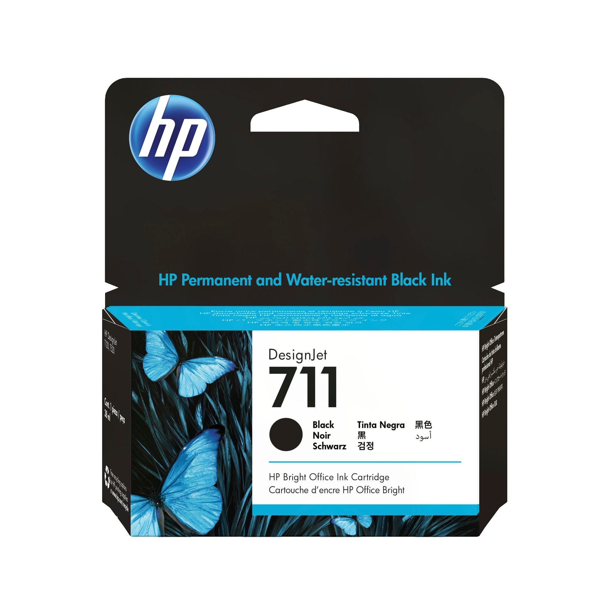 HP 711 original Ink cartridge CZ129A black standard capacity 38ml 1-pack