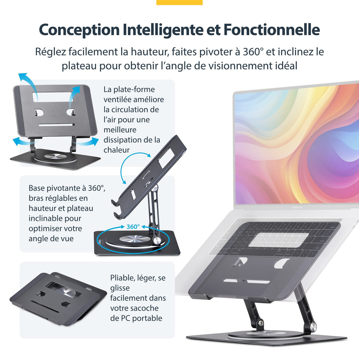 Computer Stand 360 Swivel/Rotating Base