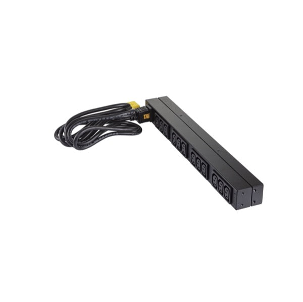 APC Basic Rack-Mount PDU Rack AC 208/230V input IEC 60320 C20 output connectors 12 power IEC 60320 C13 1U 19 2.49m cord BK