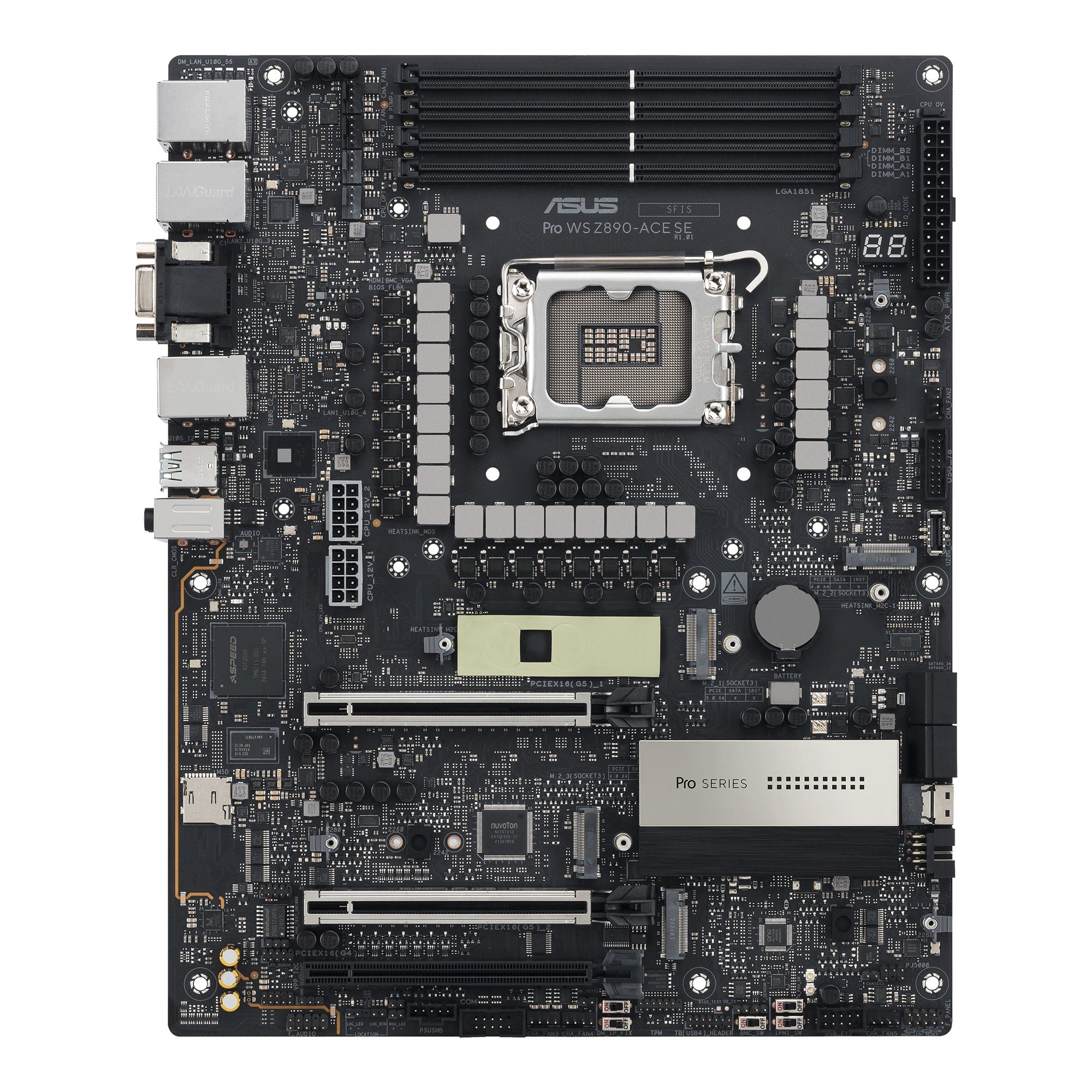ASUS PRO WS Z890-ACE SE LGA1851 ATX MB DDR5 Thunderbolt 4 Type-C ports 4xM.2