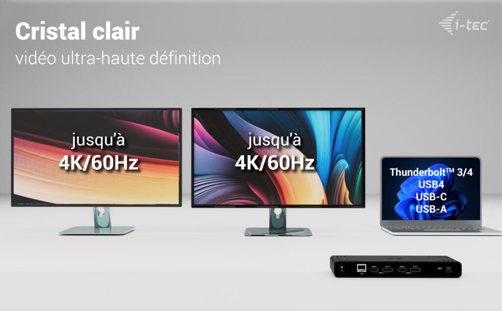 I-TEC Universal Dual 4K Display Docking Station PD 85W
