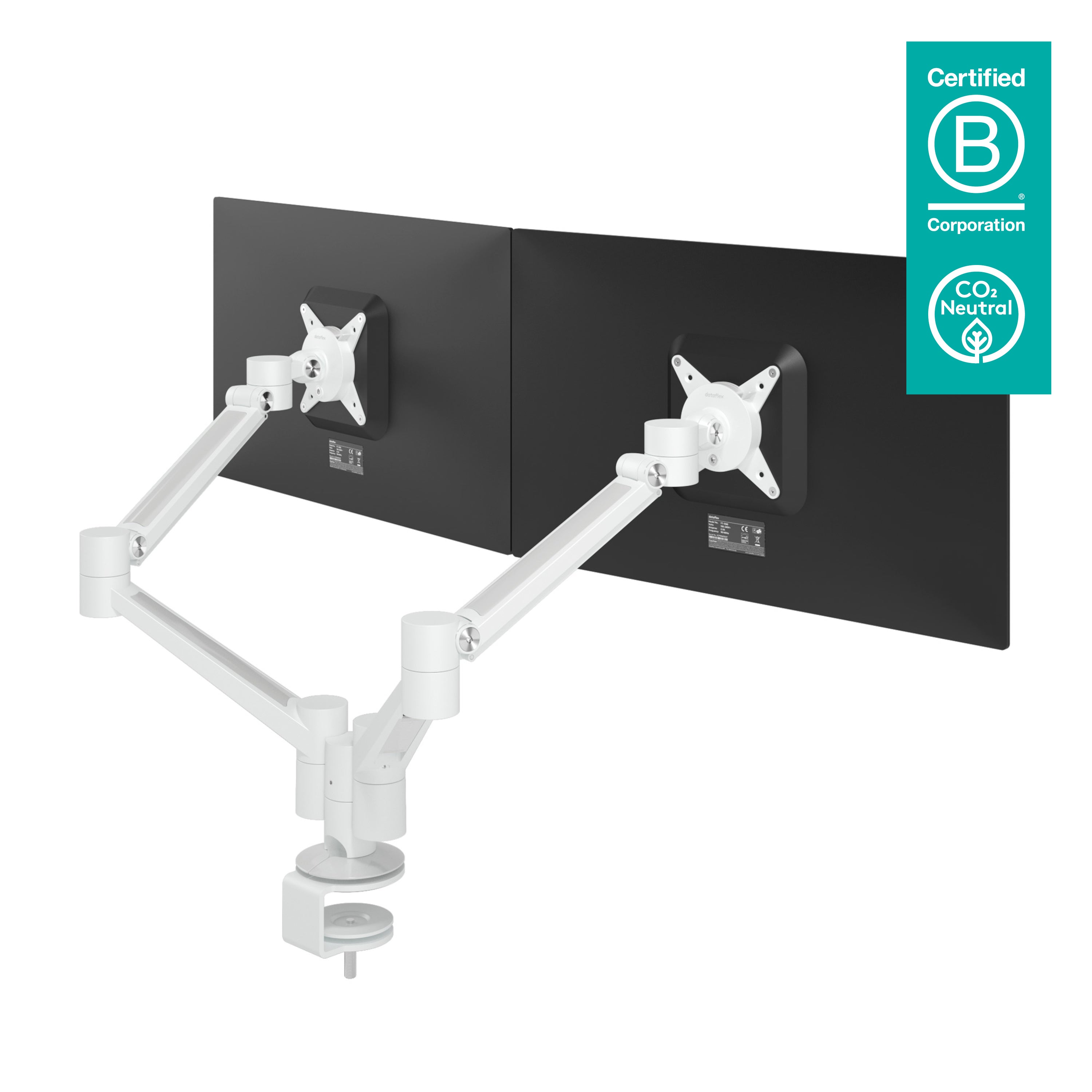 DATAFLEX Support pour 2 écrans 58.650 blanc