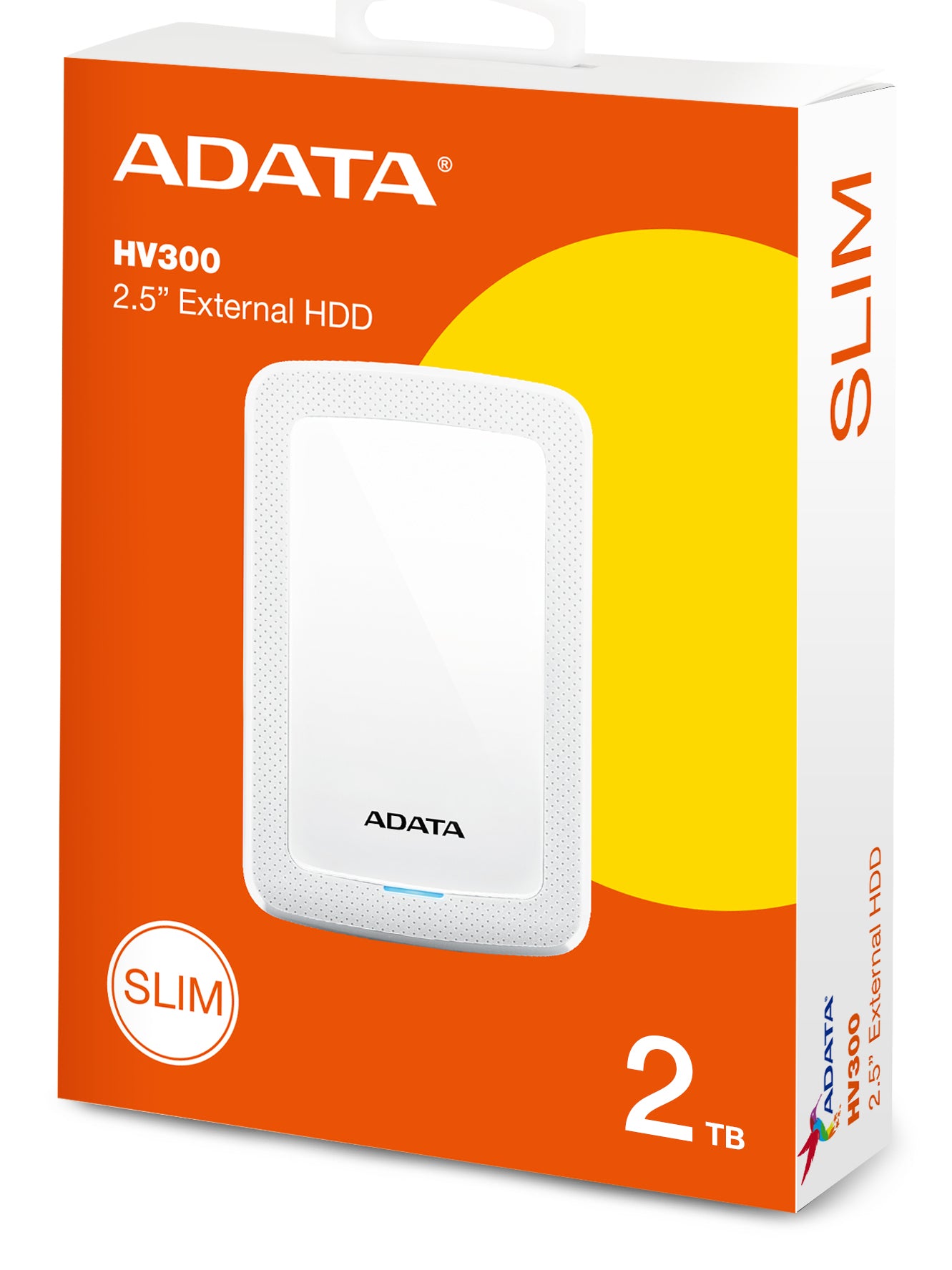 "ADATA HV300 disque dur externe 2 To 2.5"" 3.2 Gen 1 (3.1 Gen 1) Blanc"