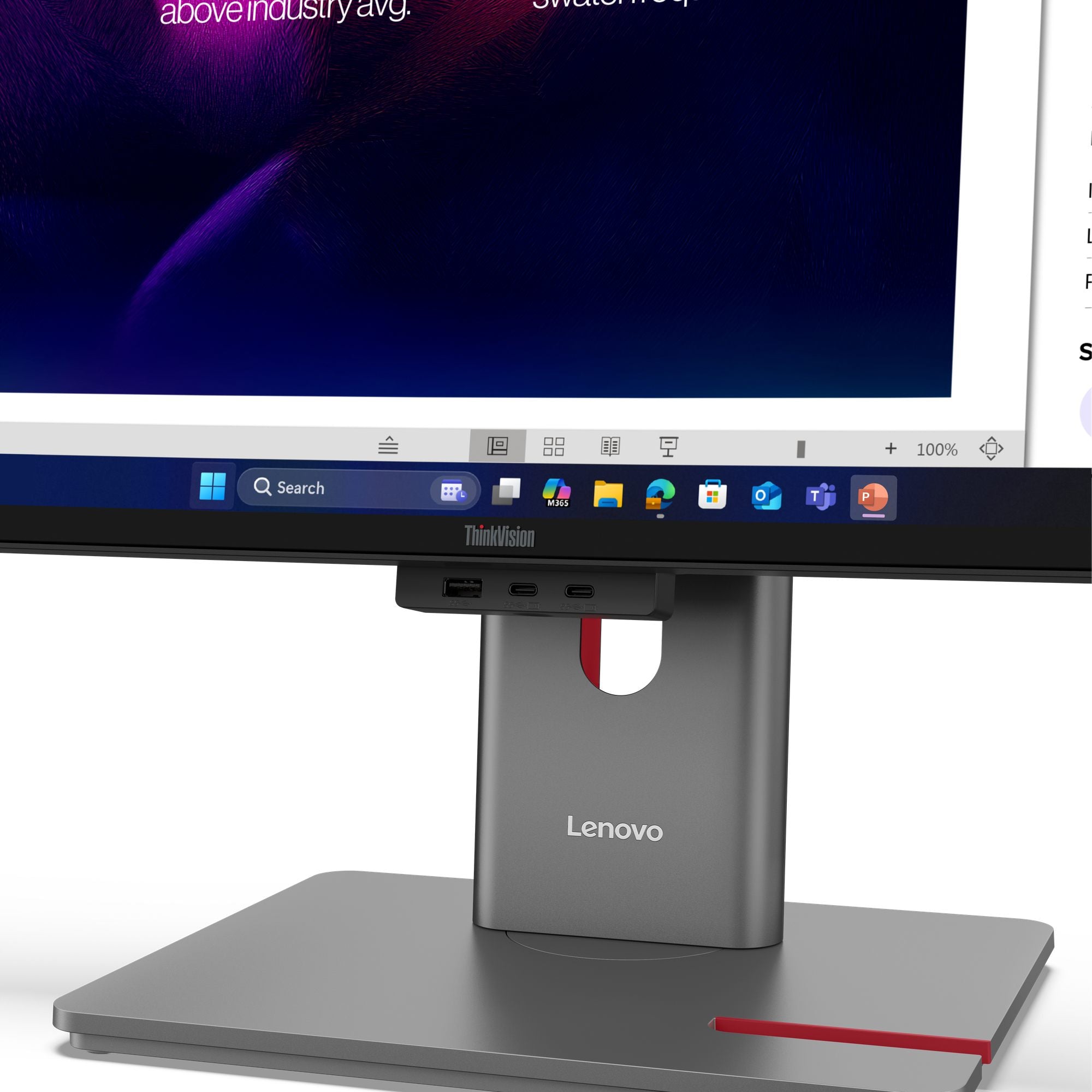 LENOVO ThinkVision P40WD-40 LED Écran curved 40p 39.7p 5120x2160 5K 120Hz IPS HDR10 Thunderbolt 4 HDMI DisplayPort speakers