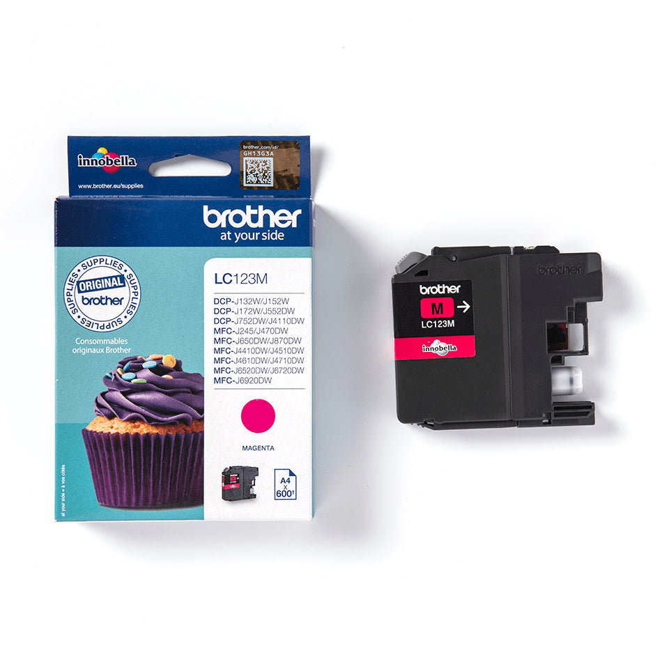 BROTHER LC-123 cartouche dencre magenta capacité standard 600 pages pack de 1