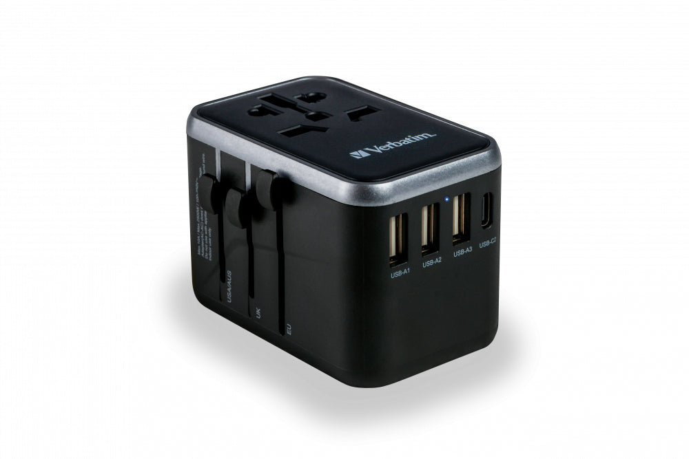 VERBATIM UNIVERSAL TRAVEL ADAPTER UTA-04 PD61W / QC / 3XUSB / 2XTYPE-C WCF (P)