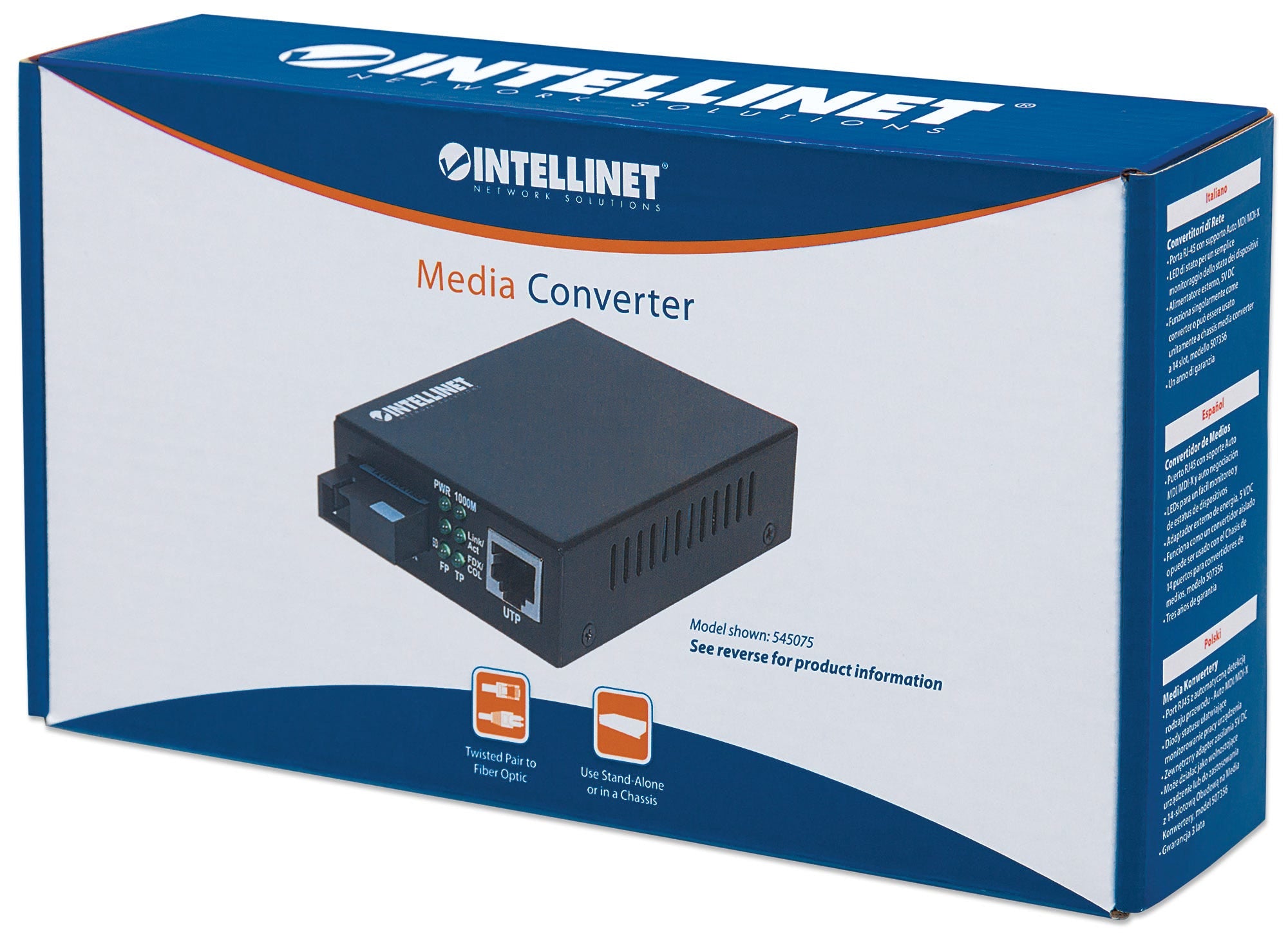 Intellinet 510530 convertisseur de support réseau 100 Mbit/s Monomode Noir