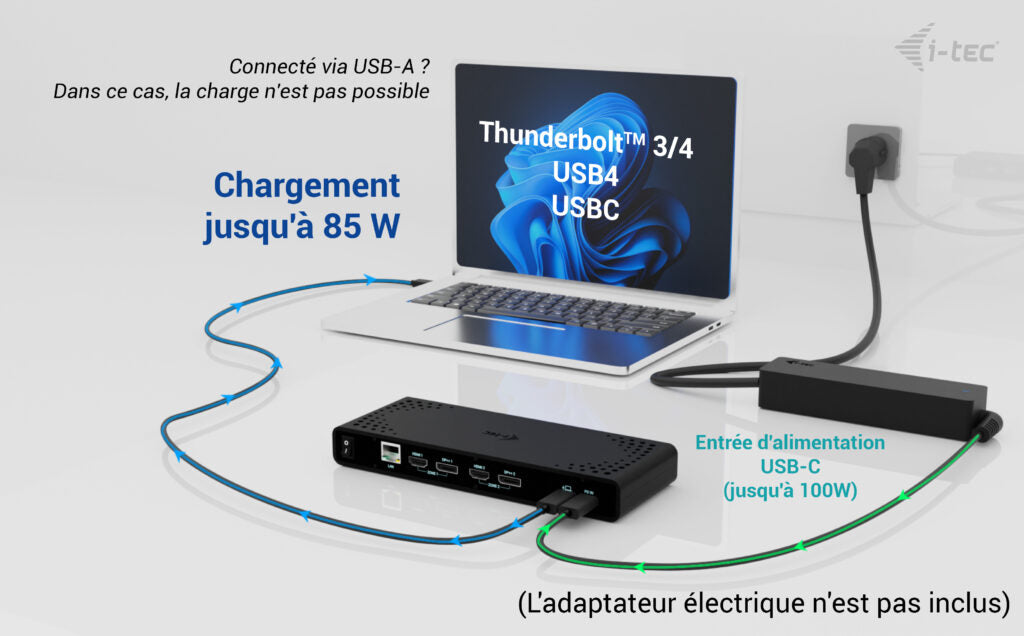I-TEC Universal Dual 4K Display Docking Station PD 85W