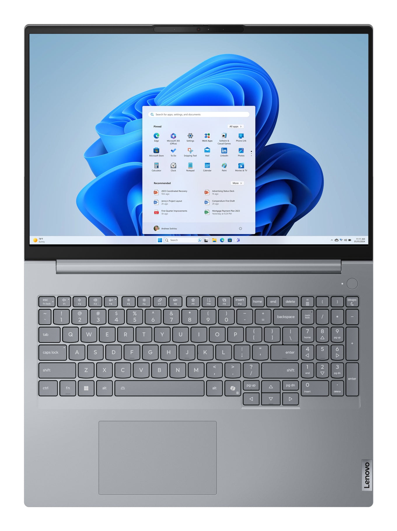 "Lenovo ThinkBook 16 G8 IAL Intel Core Ultra 7 255H Ordinateur portable 40,6 cm (16"") WUXGA 32 Go DDR5-SDRAM 1 To SSD Wi-Fi 6E (802.11ax) Windows 11 Pro Gris Ang"