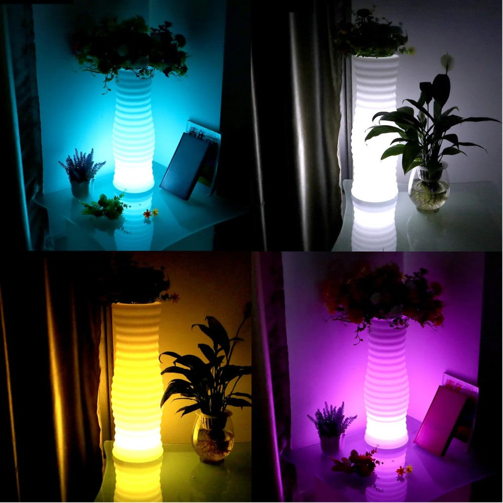 Techly I-LED FLOWERPOT Vase a fleurs avec éclairage LED RGB et télécommande