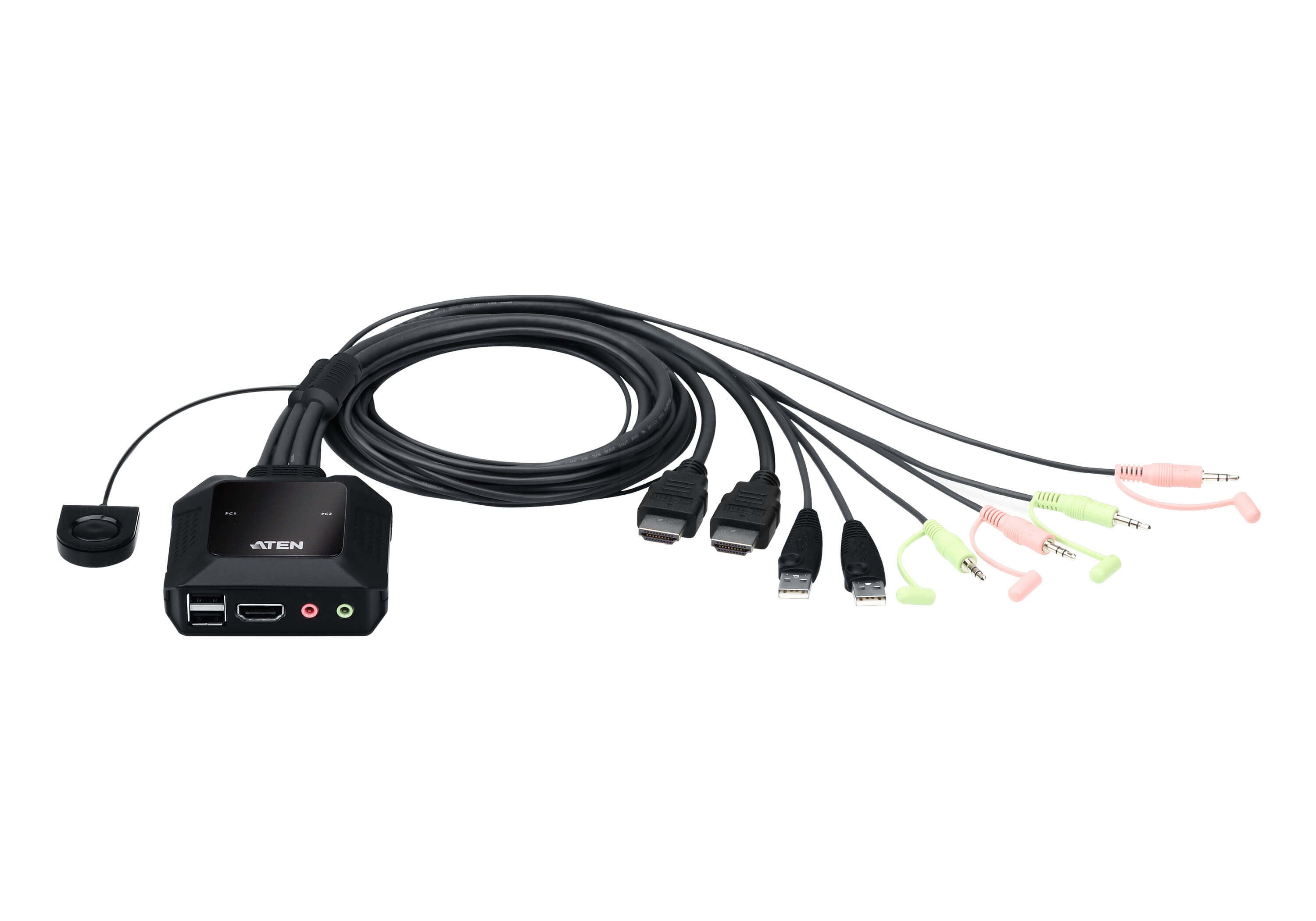 ATEN CS22H commutateur écran, clavier et souris Noir