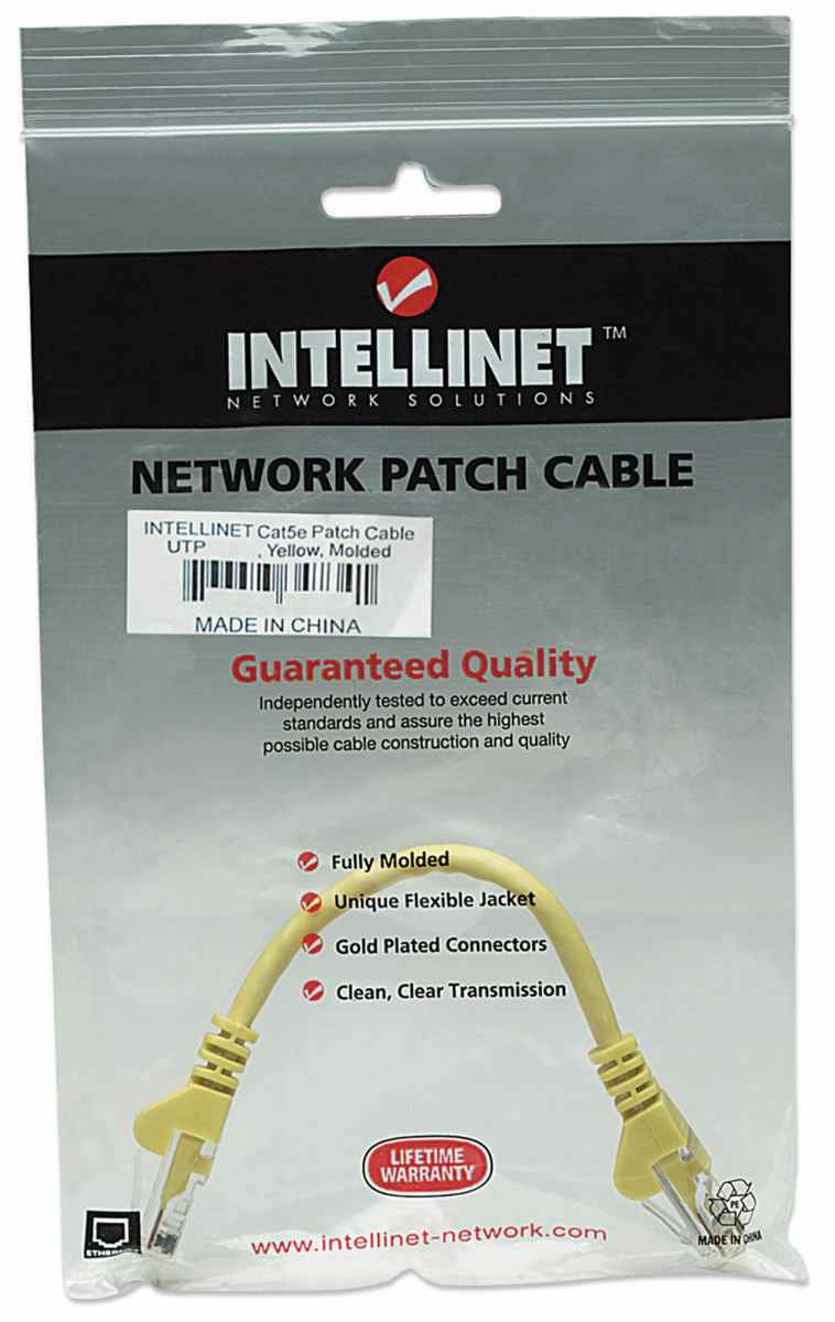 Intellinet Cat5e UTP 0.45m câble de réseau Jaune 0,5 m U/UTP (UTP)