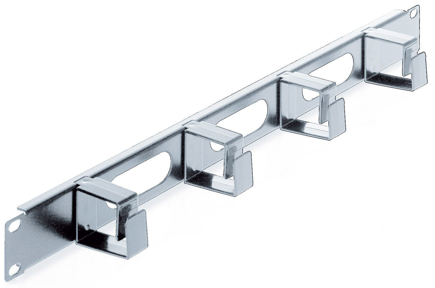 Intellinet 711043 Panneau de gestion des câbles 19 pouces 1U avec anneaux en plastique gris