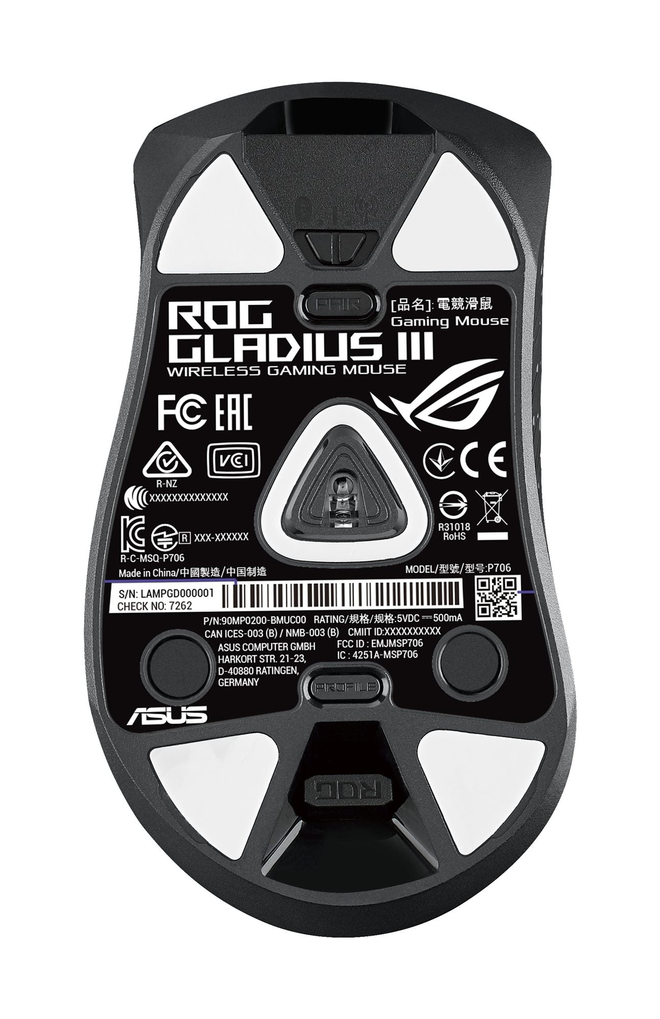 ASUS ROG Gladius III souris Gaming Droitier USB Type-A Optique 19000 DPI