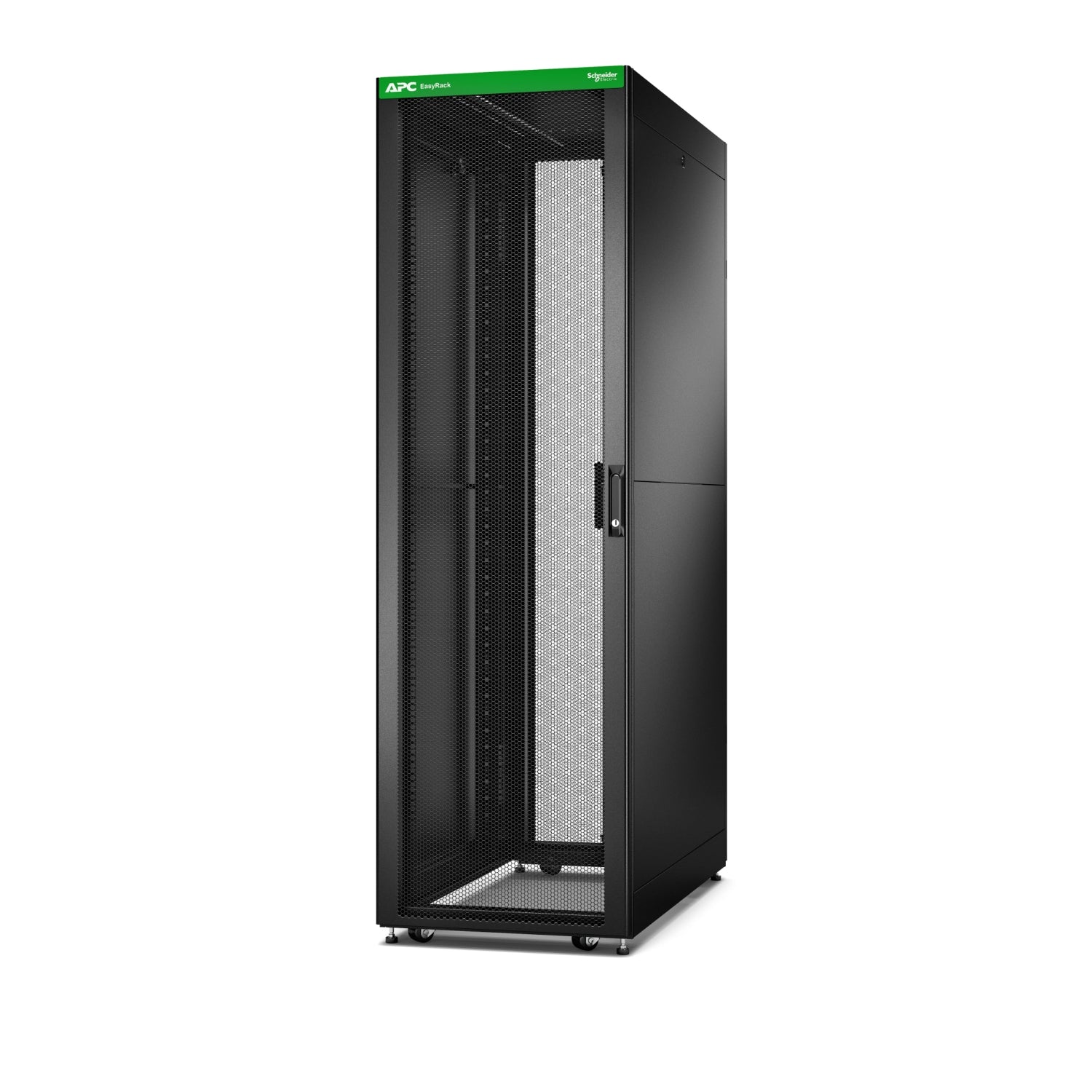 APC Easy Rack 600mm/42U/1000mm with Roof/Side panel/castors/feet and 4 Brackets No Bottom black