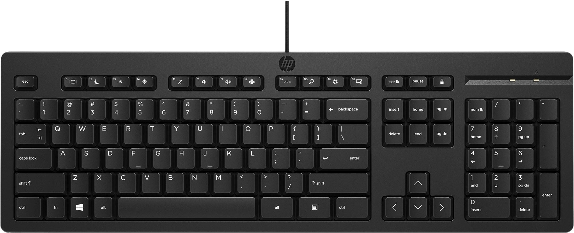 Clavier filaire HP 125 - récepteur USB - noir, BULK 12 pieces (266C9A6#ABB)