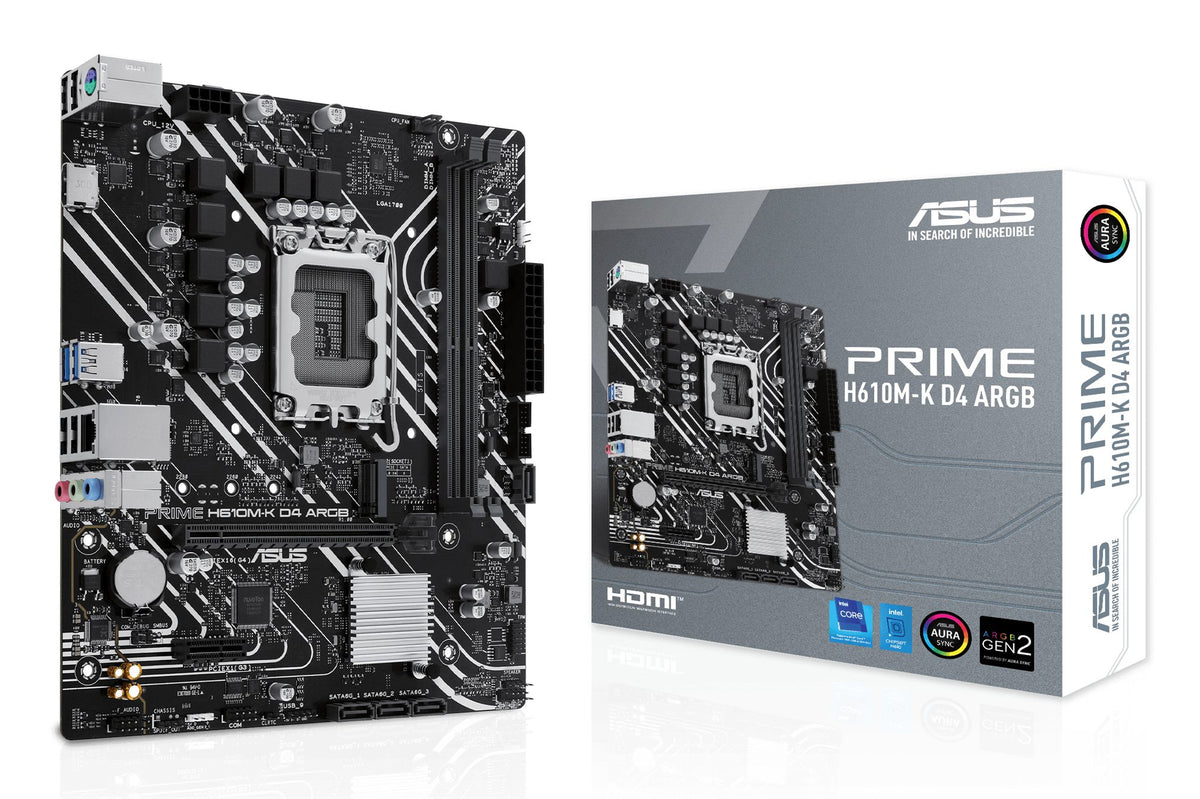 ASUS PRIME H610M-K D4 ARGB LGA1700 micro-ATX motherboard 2xDDR4 4xSATA PCIe 4.0 M.2 slot