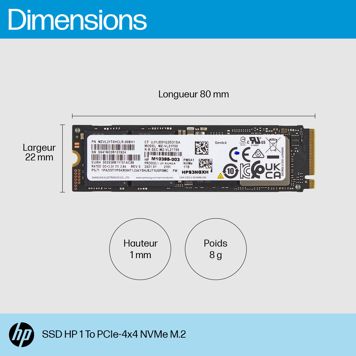 HP 1To PCIe NVMe M.2 SSD
