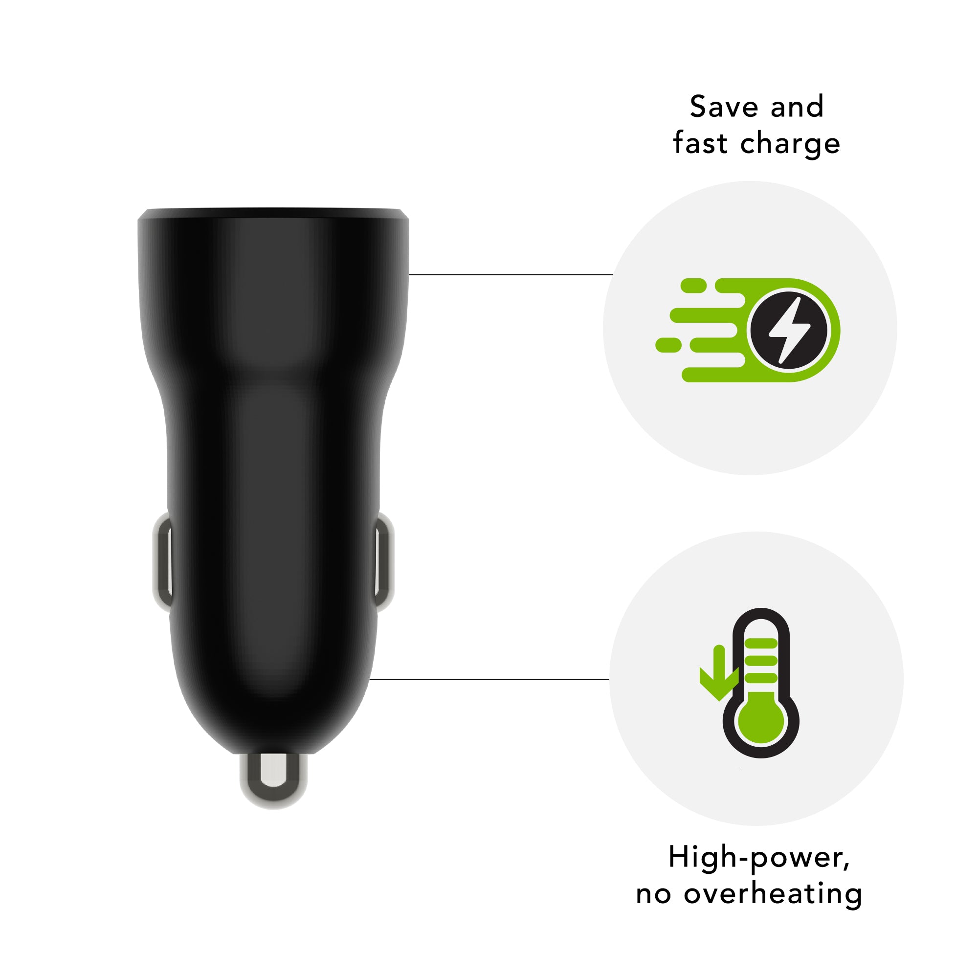 re-charge Car Charger USB-A 18W BLK