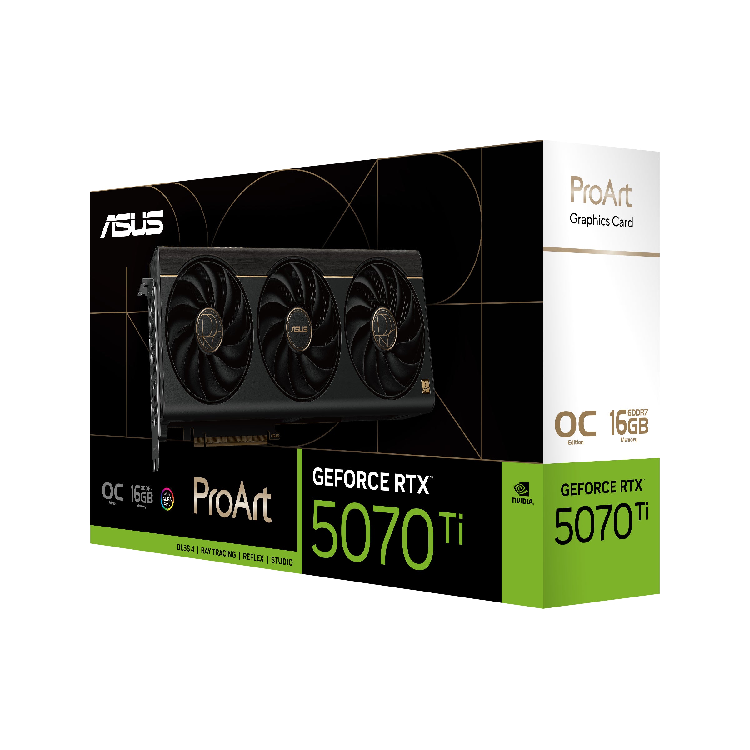 ASUS ProArt GeForce RTX 5070 Ti OC Edition Graphics Card PCIe 5.0 16Go GDDR7 USB Type-C HDMI 2.1b 2xDisplayPort 2.1b