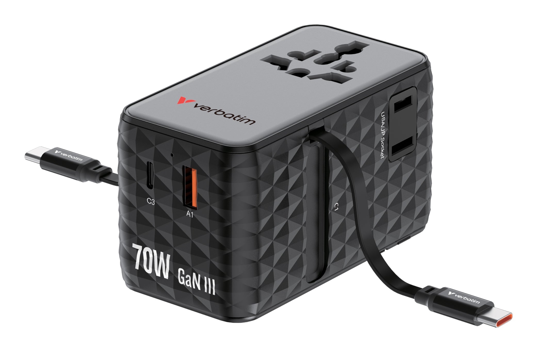 Charge 'n' Travel 70W 2C retractable Uni