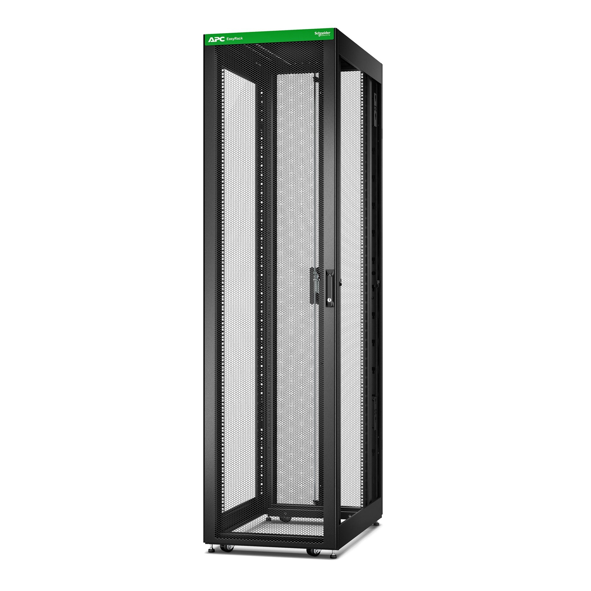 APC Easy Rack 48Ux600x1000 with Roof castors feet and 4Brackets No Side panels Bottom black