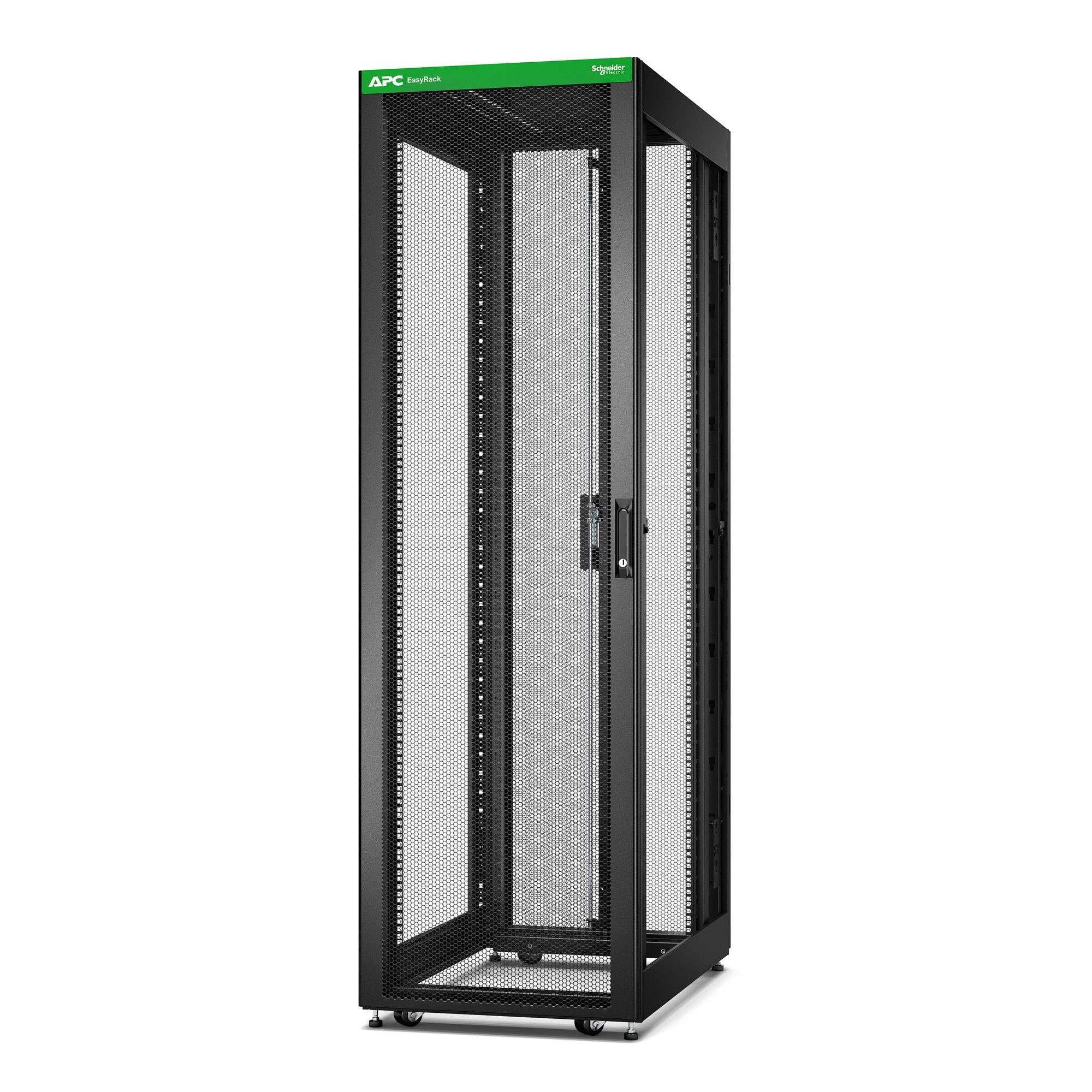 APC Easy Rack 42Ux600x1000 with Roof castors feet and 4Brackets No Side panels Bottom black