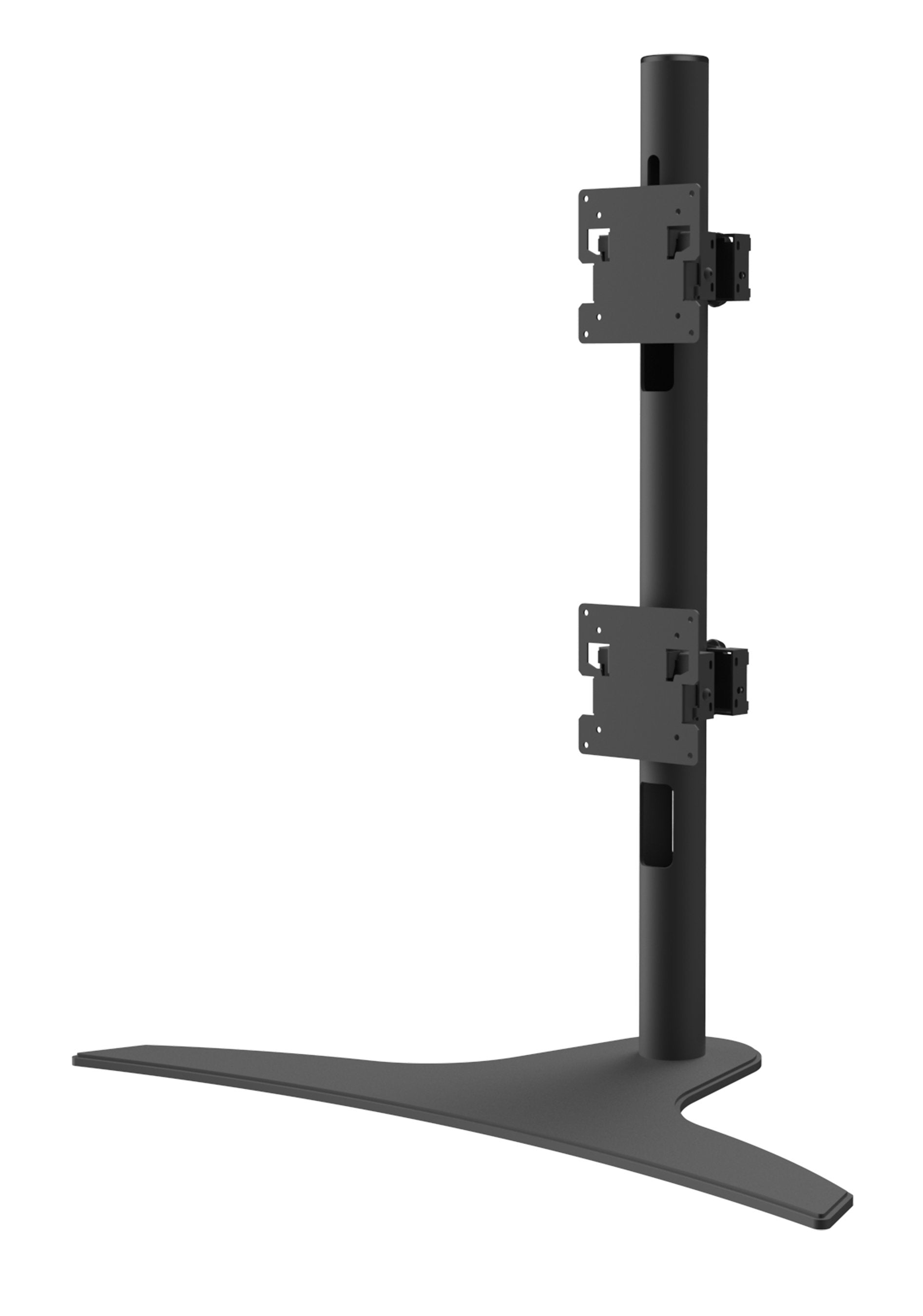 Peerless 1x2 Freestanding Desktop Stand for 24in to 49in UltraWide Curved Monitors Black