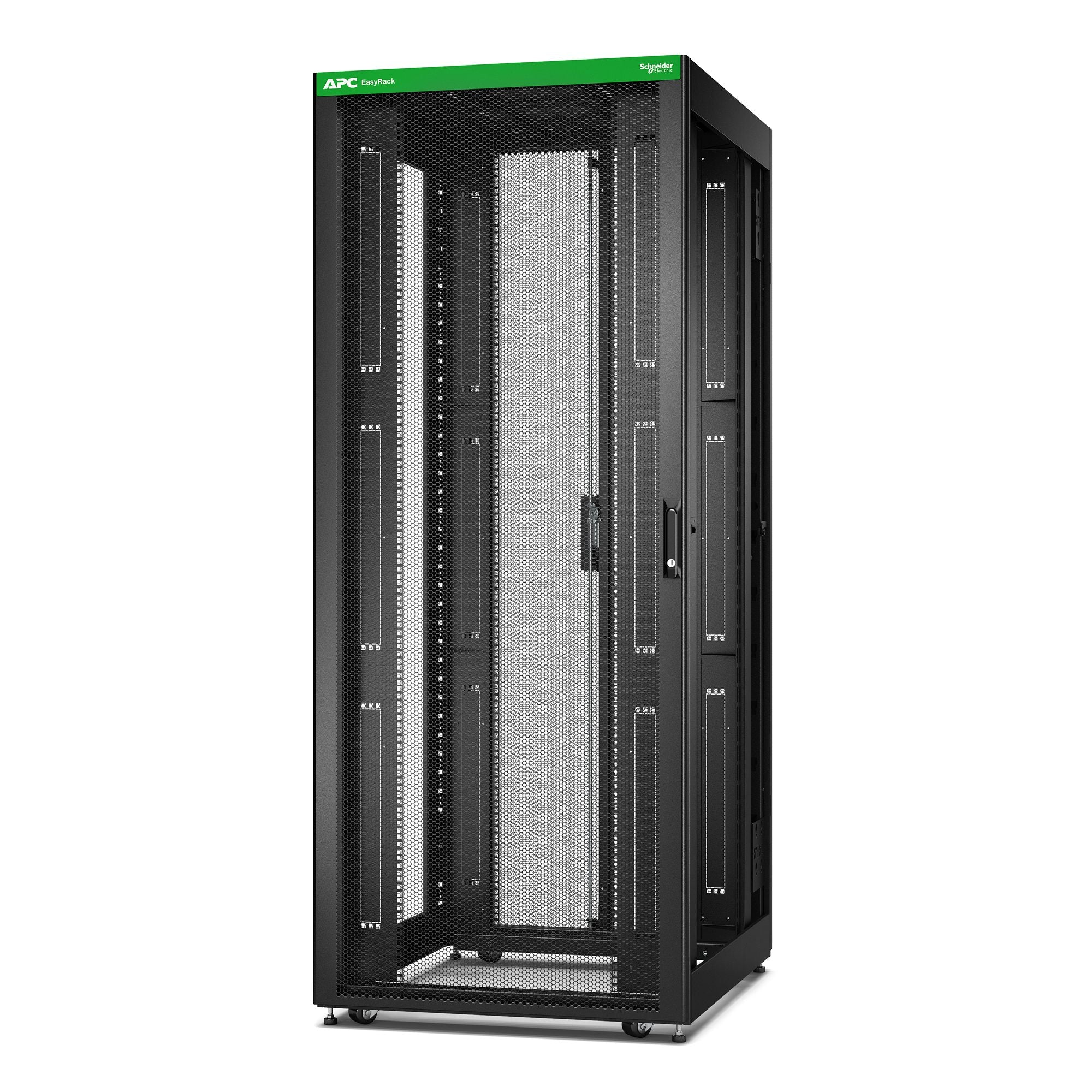 APC Easy Rack 42Ux800x1000 with Roof castors feet and 4Brackets No Side panels Bottom black