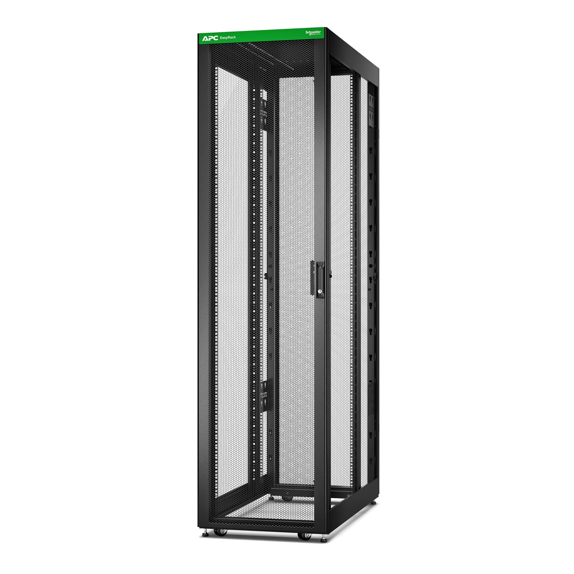 APC Easy Rack 48Ux600x1200 with Roof castors feet and 4Brackets No Side panels Bottom black