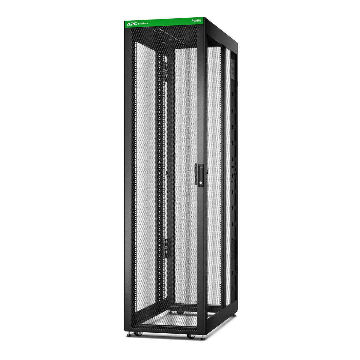 APC Easy Rack 48Ux600x1200 with Roof castors feet and 4Brackets No Side panels Bottom black