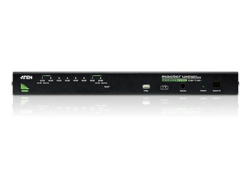 ATEN 8-Port PS/2-USB VGA KVM Switch with Daisy-Chain Port and USB Peripheral Support