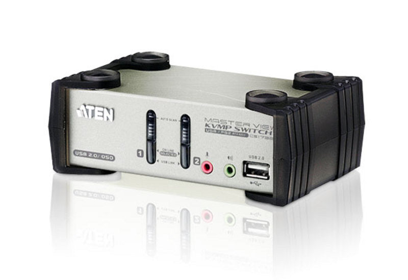Aten CS1732B-AT-G 2P PS/2-USB VGA/Audio KVMP Commutateur W/OSD
