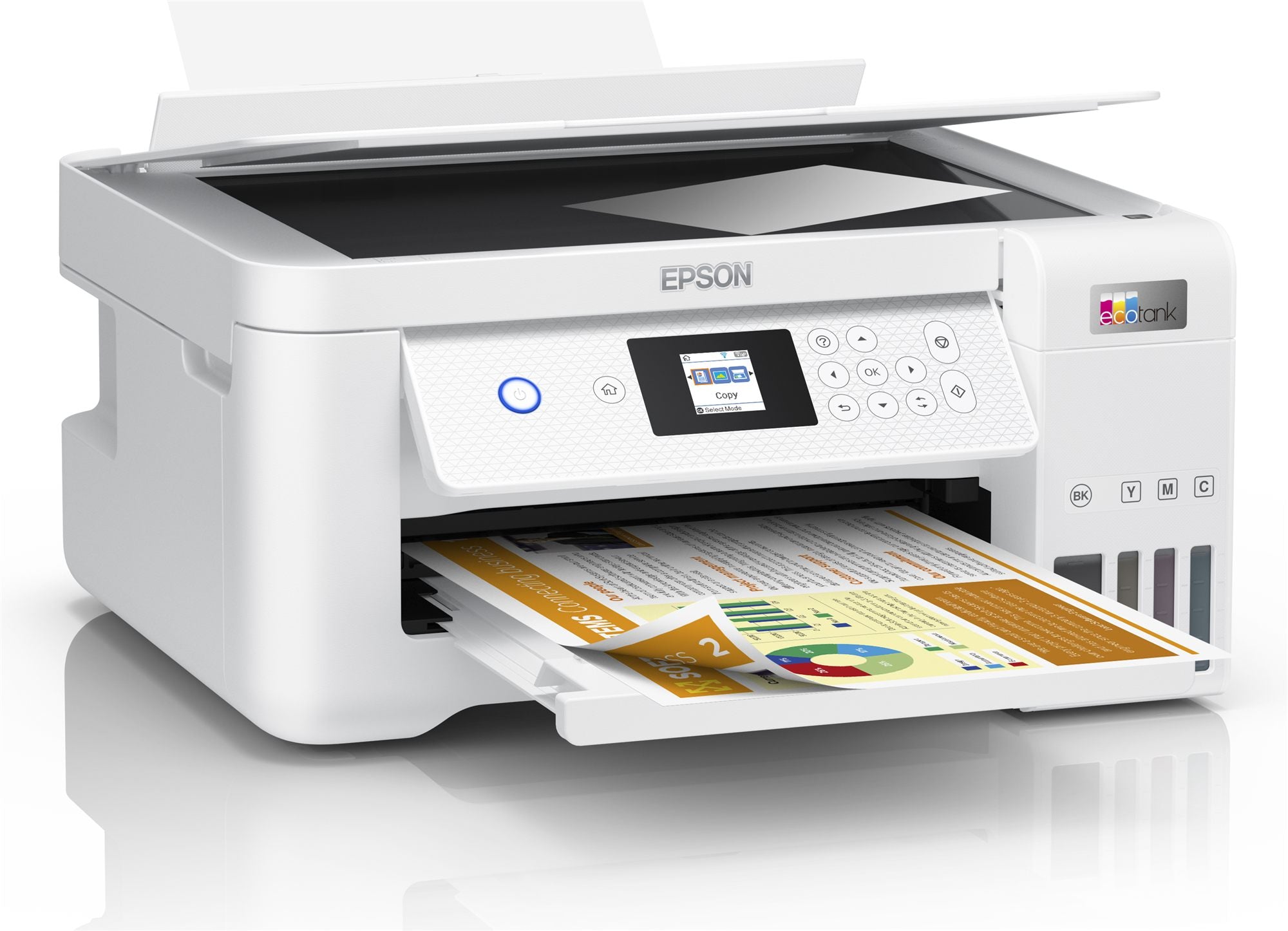 EPSON EcoTank ET-2856 MFP colour ink-jet refillable A4 10.5ppm print 100 sheets USB Wi-Fi white