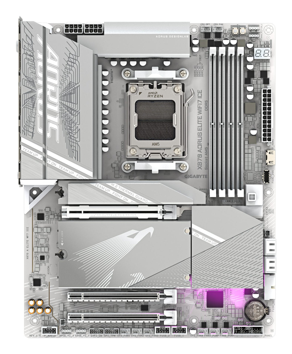 GIGABYTE X870 AORUS ELITE WIFI7 ICE AMD X870 Emplacement AM5 ATX